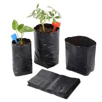 50 vnt PE plastikiniai darželio maišeliai su kvėpuojančia skyle, sustorėję pralaidūs auginimo maišeliai sodo sodinukų auginimui persodinimo vazonas 15x25cm(DxH)