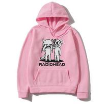 Mada Rokas Grupė RADIOHEAD Spausdinti Džemperiai Vyrams Moterims Didelio Dydžio Mados Džemperiai Unisex Harajuku Gotikiniai Viršūnės 2XL pink