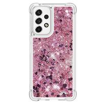 Blizgučių Skysti Sekvinai Smėlio Laikrodis Telefono Dėklas Samsung Galaxy A53 A13 A23 A33 A73 5G A03s Dėklas Animacinis Gyvūnas Smūgiams Atsparus Viršelis Samsung A13 pink