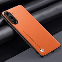 Luxury PU Leather Case For Samsung Galaxy A56 5G Back Cover Silicone Shockproof Full Protection Phone Case For Samsung A56 Coque For Samsung A56 5G oranžinė