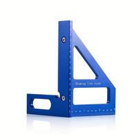 45/90 Degree Aluminum Square Angle Ruler - Rust-Resistant, Accurate 0.1mm Measurement, for Woodworking and Drafting, Woodworking Tool, Angle Ruler inch blue