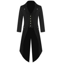 Vyriškas Juodas Vintažinis Švarkas Fancy Šaunus Cosplay Kostiumas Chalatas Helovino Kostiumas Cosplay Genshin Impact XS black