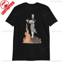 Raganos apšvietimas cigaretės degant ant laužo T-shirt Asmenybė Požiūris Marškinėliai Vyrai Moterys Unisex Vasaros Laisvalaikio T-shirt 2XL black