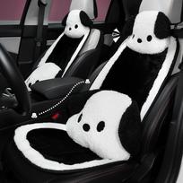 Automobilio galvos atramos kaklo pagalvėlė juosmens atrama mielas pliušinis šuo Atlošas automobilyje juosmens atramos apsauginis užvalkalas automobilių kelionės reikmenys One Size black