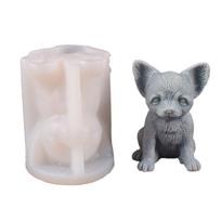 Silicone Candle Mold Bulldog Shape Clay Mould Hand-Making Supplies Suitable for Birthday Party and Festival Celebrations 1 gray
