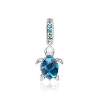 PANDORA 798939C01 Murano stiklo jūrų vėžlio pakabukas ir kabantis sidabrinis žavesys 798939C01 gray