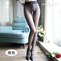 15 Velvet T-Crotch Open Pantyhose Sexy Stockings Ultra-Thin Sexy Temptation Plus Size Women 0815 one size gray
