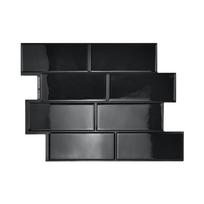 Lipni 3D sienų plytelė Žuvies žvynai PVC sienos lipdukas Vandeniui atsparus Pelėsiui atsparus Virtuvės užpakalinė dalis Virtuvei Vonios kambariui black