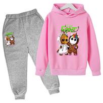 Marvel Kids clothes Cartoon groot Hooded pant set Kids Hoodies for Boys Girls cosplay anime Pullover Sweatshirt Children Clothes 160 pink