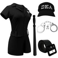 Naujas suaugusių moterų policininkės kostiumas policijos viliojimo uniforma cosplay kostiumas XL black