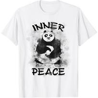 Kung Fu Panda Po Inner Peace Water Color Portrait T-Shirt L balta