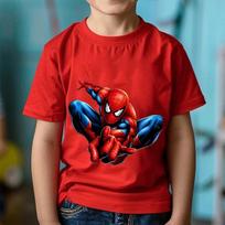 Mados tendencijos Žmogus-voras Animacinių filmų Anime spaudiniai Berniukų ir mergaičių drabužiai T-shirt vasarą Vaikų drabužiai Trumpomis rankovėmis 120 red