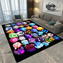3D žaidimo B-blox vaisiais margintas kilimas Neslystantis kilimas miegamojo dekoracija svetainės dekoracija vonios kambario grindų kilimėlis gimtadienio dovana 40x60cm gray
