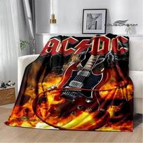 3D retro roko grupės AC/DC spausdintas pledas Pikniko pledas Šilti flaneliniai pledai Namų lovos užtiesalai lovoms Gimtadienio dovana 75x90cm