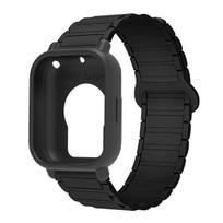 Apsauginis dėklas+Silikoninis dirželis Xiaomi Redmi Watch 5 active/5 Lite pilnas ekrano dangtelis TPU minkštas korpusas ir magnetinis sportinis dirželis Redmi Watch 5 Lite black
