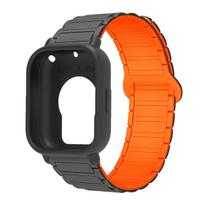 Apsauginis dėklas+Silikoninis dirželis Xiaomi Redmi Watch 5 active/5 Lite pilnas ekrano dangtelis TPU minkštas korpusas ir magnetinis sportinis dirželis Redmi Watch 5 Active orange