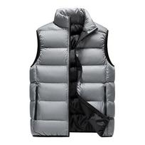 Madingi švarkai Žieminė šilta liemenė Pūkinės striukės Vyriškos liemenės be rankovių Slim Fit Vyriška medvilninė pūkinė striukė Laisvalaikio liemenė XXXXL pilka