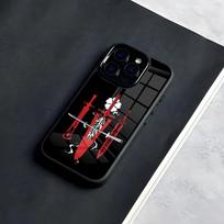 Asta animacinis juodasis dobilas telefono dėklas IPhone 17 Pro Max 16 15 14 13 11 Pro Max Plus stiklinis telefono dėklas iPhone17 Pro Max black