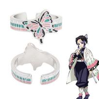 Anime Demon Slayer Ring Kimetsu No Yaiba Kamado Tanjirou Inspired Adjustable Ring For Fans Cosplay Props Jewelry Gift white