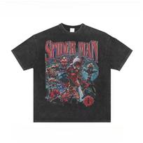 2026 naujas Komiksų Venom Žmogus-voras Unisex Retro skalbiamas apvalios apykaklės marškinėlis gatvės Harajuku HipHop drabužiams M gray
