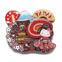 Japonijos kelionės suvenyrai Šaldytuvo magnetukai Tokijas Hokkaido Sapporo Okinawa Osaka Nara Fukuoka Turistiniai suvenyrai Magnetiniai lipdukai beige