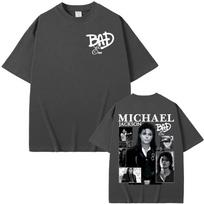 Michael Jackson „BAD Era nuotraukų koliažas“ Dydžio padidintas vintažinis marškinėlis vyrams ir moterims Patogus madingas marškinėlis S black