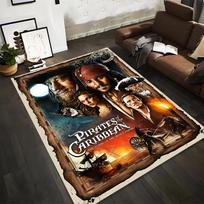 Karibų piratai stiliaus kilimas su nuotykių tema ir veiksmo iliustracijomis. Tinka naudoti kaip neslystantis kilimėlis 1x1 patalpai ir miegamojo sofoms 40x60cm( 15x23in ) gray