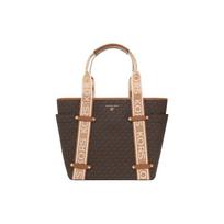 MICHAEL KORS Casual Metal Logo Stud Tote Bag Tote Bag Shopping Bag Canvas Shoulder Handbag Women's Brown auksas