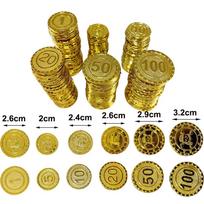 30/60/90/120pcs Pirate Gold Silver Bronze Coins Doubloon Bulk Kids Fake Play Cosplay Party Treasure Chest Games Tokens 30pcs yellow