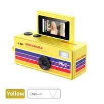 Retro Mini Nykščio Skaitmeninis Fotoaparatas, Apverčiamas Ekranas Asmenukėms, HD Nuotraukos ir Vaizdo Įrašai, Nešiojamas Studentams With 32g Card geltona