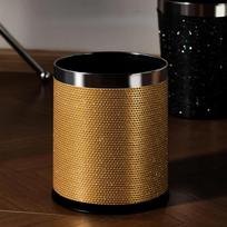 10L Senior Wastebasket Retro Leather Open End Recycle Bin Double Layered Bin for Living Room Kitchen Bathroom Large Capacity auksas