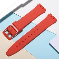 Swatch Silikoninis laikrodžio dirželis 16mm 17mm19mm 20mm Guminiai laikrodžio dirželiai Vyriški Moteriški Sportiniai Apyrankės Atsparūs Vandeniui Laikrodžio Aksesuarai 19mm raudona