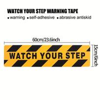 60*15cm Warning Safety Stickers Watch Your Step Warning Sticker Stairs Stickers Floor Stickers Anti-Slip Carpet Tapes Home Decal