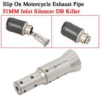 Motorcycle Exhaust DB Killer Silencer Noise Sound Moto Exhaust Adjustable Muffler 51MM InIet Silencer gray