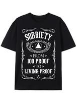 Recovery Sober From 100 Proof To Living Proof T-shirt XXXL gray