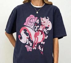 Comfort Colors Helluva Boss Loona Roses Shirt - Hellaverse Tshirt,Demon Hellhound Tee,Loona Merch XL black