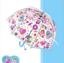 Baby Umbrella Transparent Arch Umbrella Pony Unicorn Donut Girl Kindergarten School Cute Cartoon Korean White Butterfly Cat skaidri/balta