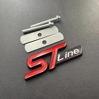 3D Metalinis ST Line Logotipas Automobilio Priekinės Grotelių Emblema Lipdukas Galinės Bagažinės Ženklelis Ford Kuga MK3 MK4 S Max Focus Puma Fiesta Priedams 90 x 30mm