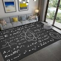 Maths Formula Education Rug Science Theme Carpet for Kid Play Baby Crawling Mat Bedroom Living Room Classroom Non-Slip Floor Mat 40cm x 60cm gray