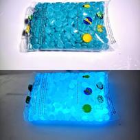 100pcs Glow In The Dark Pebbles, Resin Luminous Stones For Landscape, Garden Paths, Potted Plants, Parks, Aquarium Decor, 100pcs mėlyna