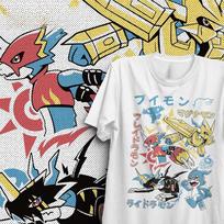 Summer Digimon Vmon Flamedramon Magnamon Raidramon Aesthetic TShirt Unisex Oversized YK Streetwear Cotton Graphic Tee 4XL