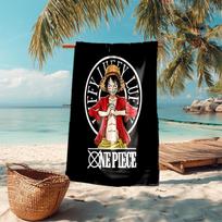 Classic Japanese element cartoon ONE PIECE Monkey D. Luffy beach towel outdoor camping vacation swimming beach towel outdoor absorbent bath towel Y21 70cmx140cm(27x55inch)