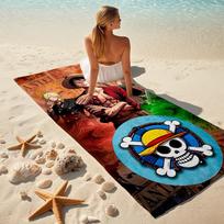 Classic Japanese element cartoon ONE PIECE Monkey D. Luffy beach towel outdoor camping vacation swimming beach towel outdoor absorbent bath towel Y21 80cmx160cm(31x63inch)