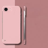 16E itin plonas berėmis telefono dėklas iPhone 16 E 16 Pro Max 16 Plus, matinis kietas PC apsauginis galinis dangtelis for iPhone 16 rožinė