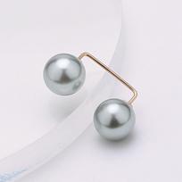 Right Angle Sweater Pin Shawl Buckle Pearl Brooch Anti-Exposure Brooch Waist Tightening Brooch Grey-B