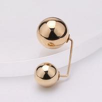 Right Angle Sweater Pin Shawl Buckle Pearl Brooch Anti-Exposure Brooch Waist Tightening Brooch Gold-C beige