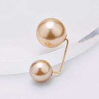 Right Angle Sweater Pin Shawl Buckle Pearl Brooch Anti-Exposure Brooch Waist Tightening Brooch Champagne-C beige