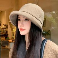 Women S Solid Color Simple Style Bucket Hat Daily Versatile Cap One Size chaki