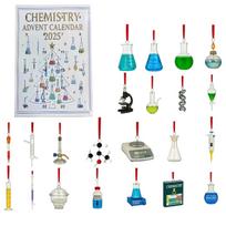 24 Chemijos Dienų Kalėdinė Staigmena Dovanų Dėžutė, Mokslo Tematikos Advento Kalendorius Su 24 Laboratorijos Įkvėptomis Dekoracijomis A white