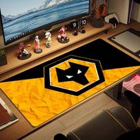 Wolves FC Color Mouse Pad Large Gaming Table Cushion Non-slip Laptop Tablet Big Mousepad XXL Mat Mini PC Playmat With Lock edge 30cmx60cm(11.8x23.6inch) orange